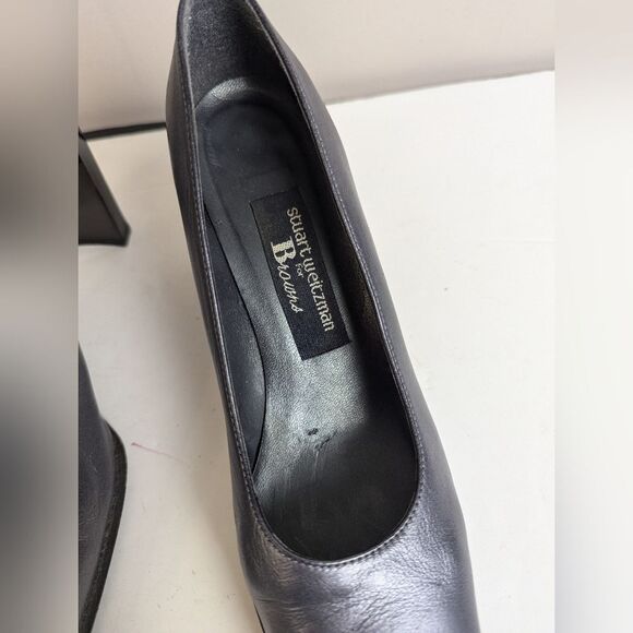 Stuart Weitzman for Browns Metallic Grey Pumps – Geometric Heel – Size 5 - Picture 4 of 11